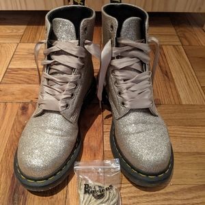 Dr. Martens - 1460 Pascal Pale Gold Glitter Boots